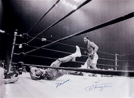 Muhammad Ali & Joe Frazier Dual Signed 30x40 Photo (Beckett)